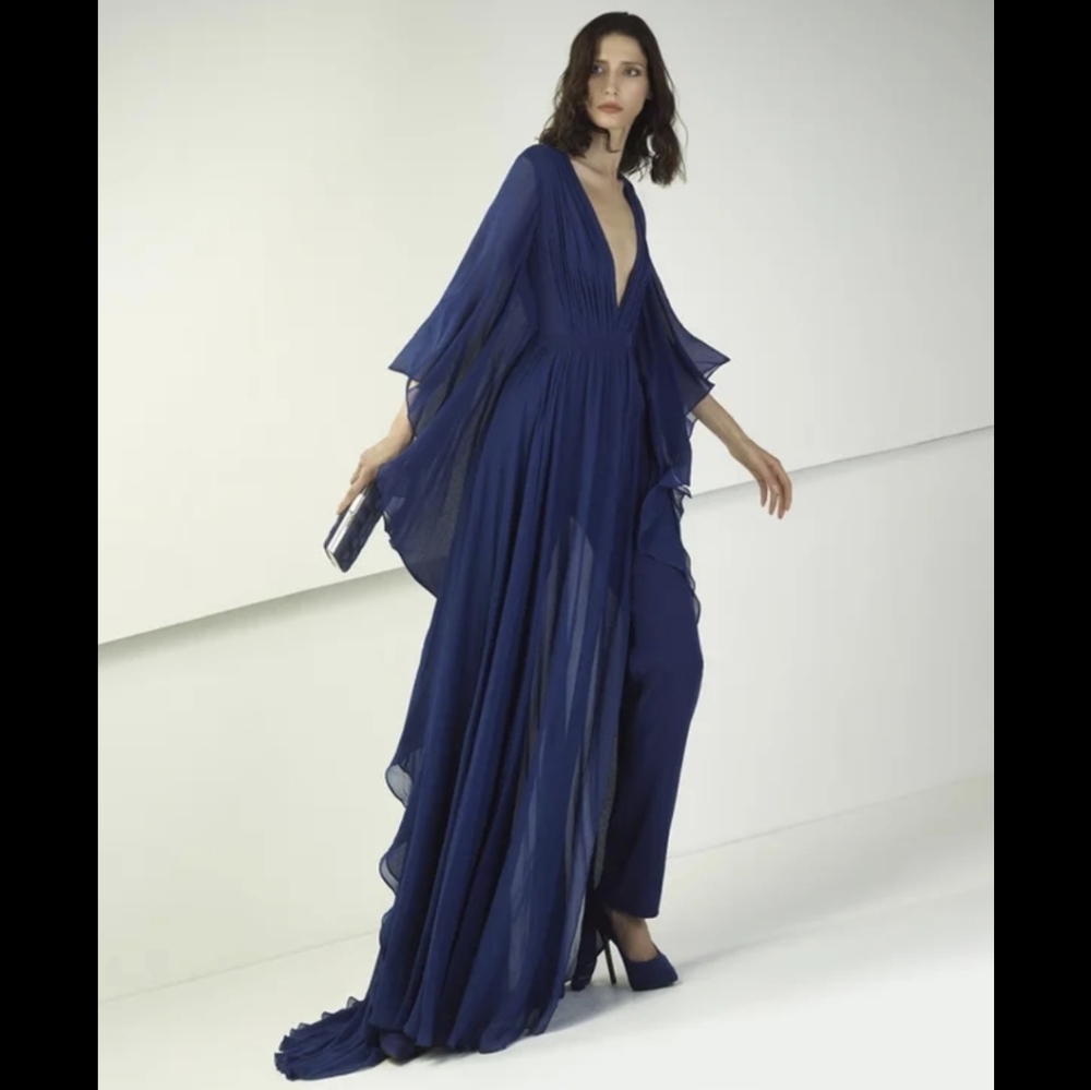 Tony Ward navy blue jumpsuit